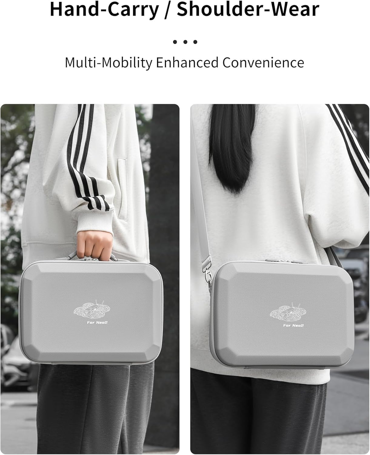 M.G.R.J® Carrying Case for DJI Neo 2 Drone, Waterproof & Anti-Slip Portable Shoulder Bag for DJI Neo 2 Fly More Combo Drone and Compatible with RC-N3/RC-N Remote Controller (Hard|PU Leather|Grey) — Amazon image 8