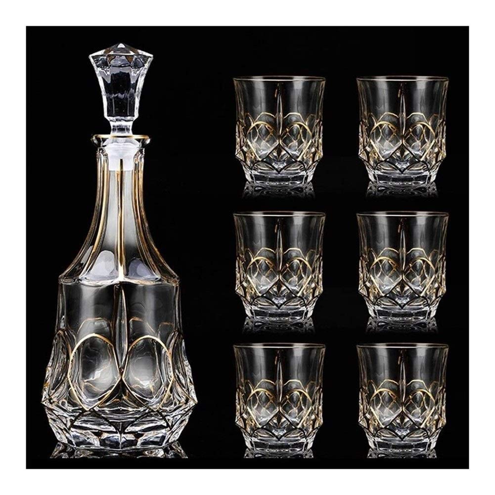 Decantador de vino Juegos de decantador de whisky Vasos de vaso de 7 piezas Vasos de decantador de whisky Decantadores Juegos de vasos de whisky Decantador de jarra Idea de regalo de alcohol