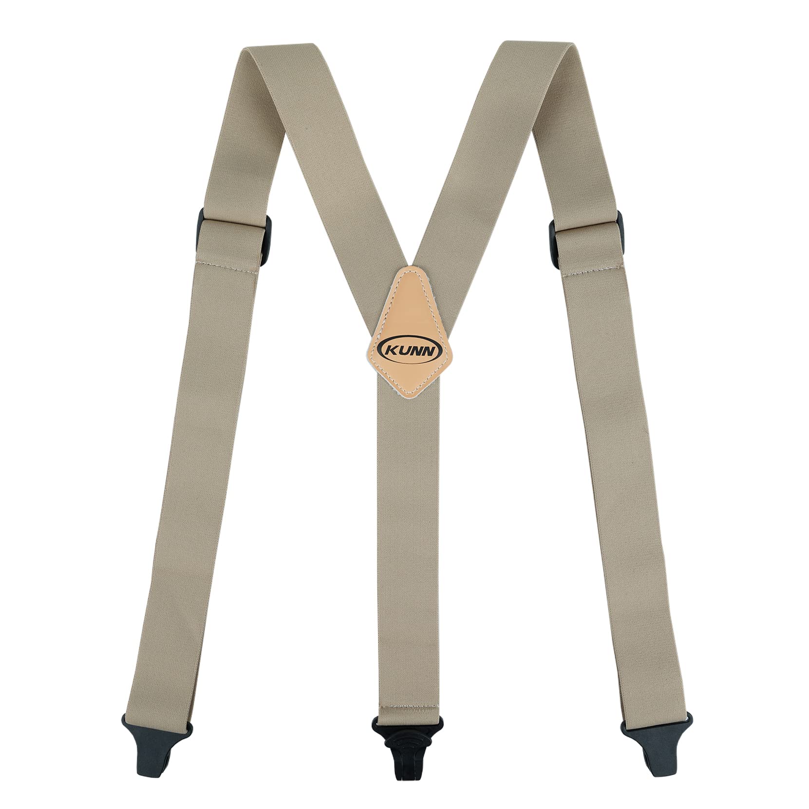 KUNNMens Suspenders - Airport Friendly 1.5 inches Wide Y Back Style Elastic Suspender with Plastic Clips