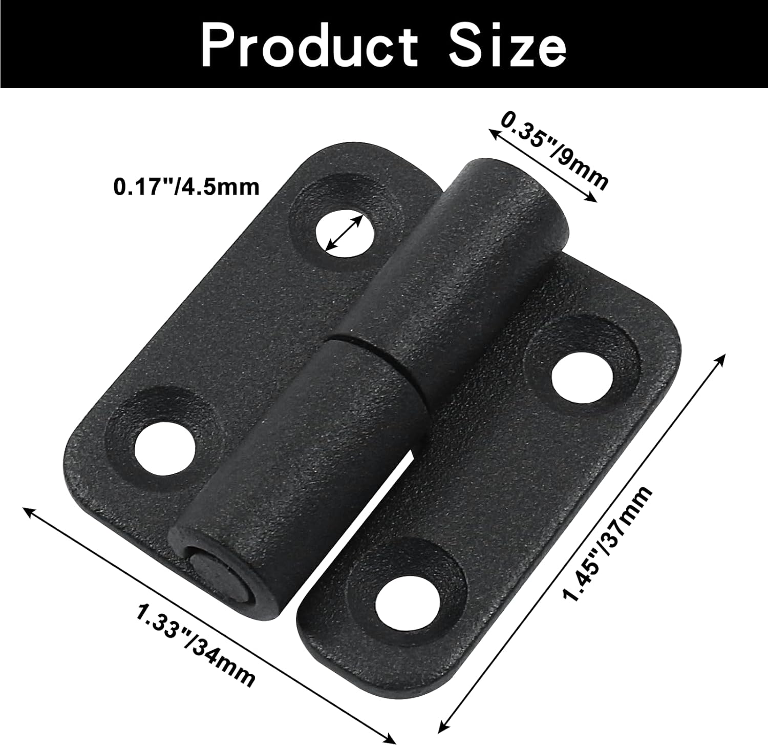 2 PCS Black Stainless Steel Lift Off Hinges - 37x34x2 Detachable Slip Joint Small Flag Hinges for Doors, Left Handedness Options(Left Turn)