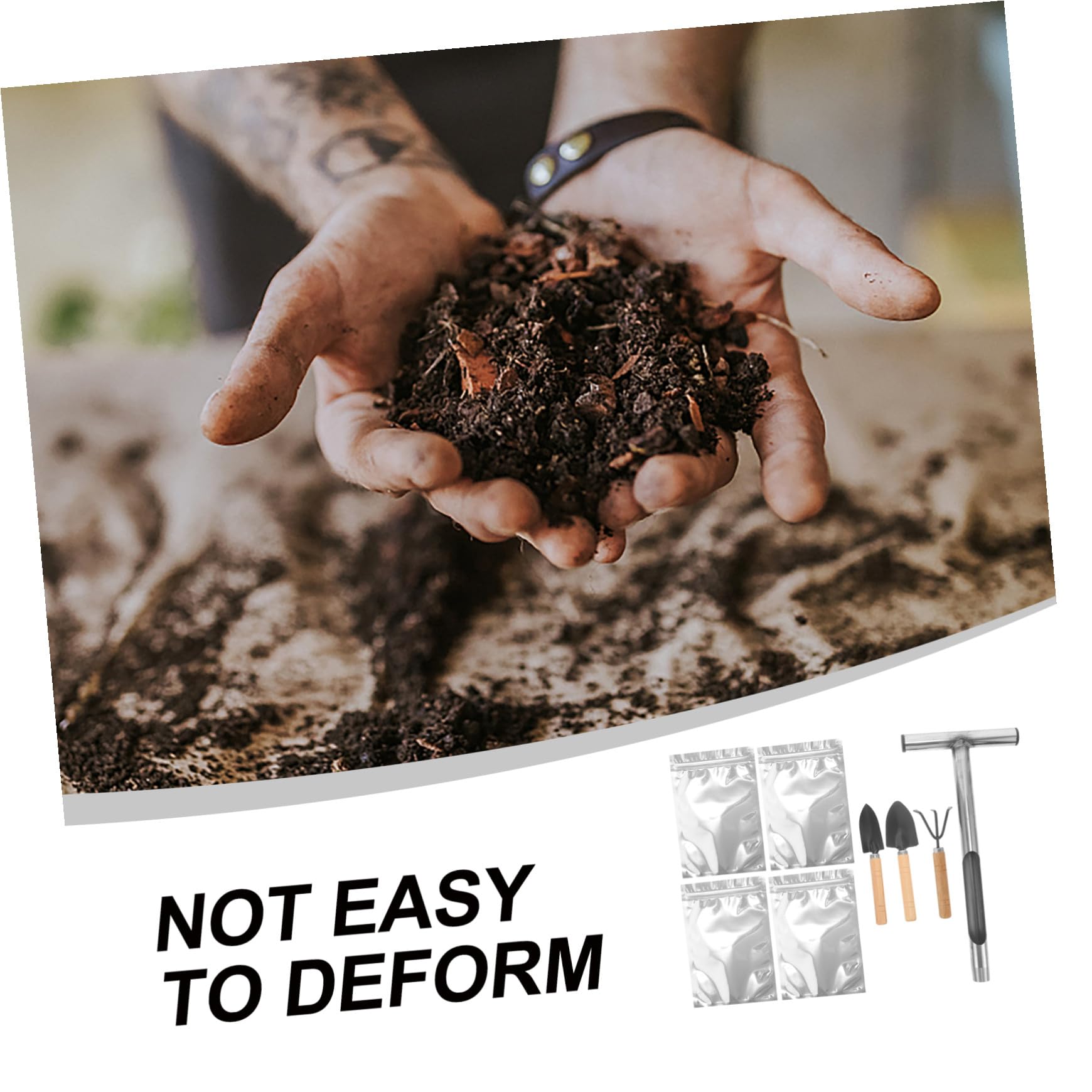 SHINEOFI Bodenprobenentnahmewerkzeug aus Edelstahl mit Ergonomischem Griff Leicht zu Bedienen für Garten und Rasenpflege