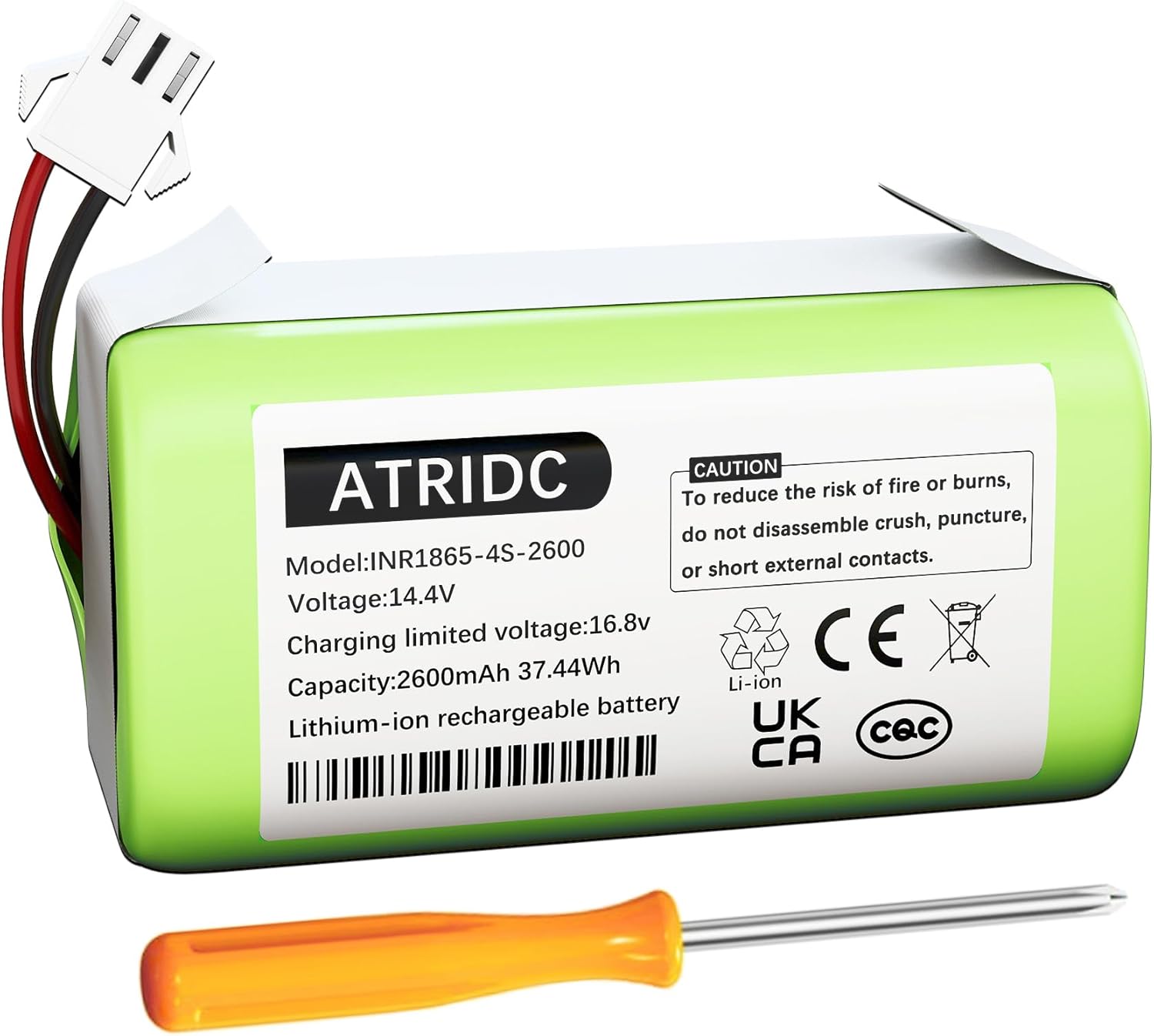 Replacement Battery Compatible with eufy RoboVac 11S Battery 11C 11SPlus 11S MAX 12 15C 15C MAX 15T 25C 30C 35C G10 Hybrid G30 Edge R500 R450 and EcovacsDeebot N79 N79S N95 DN622 661(14.4V 2600mAh)