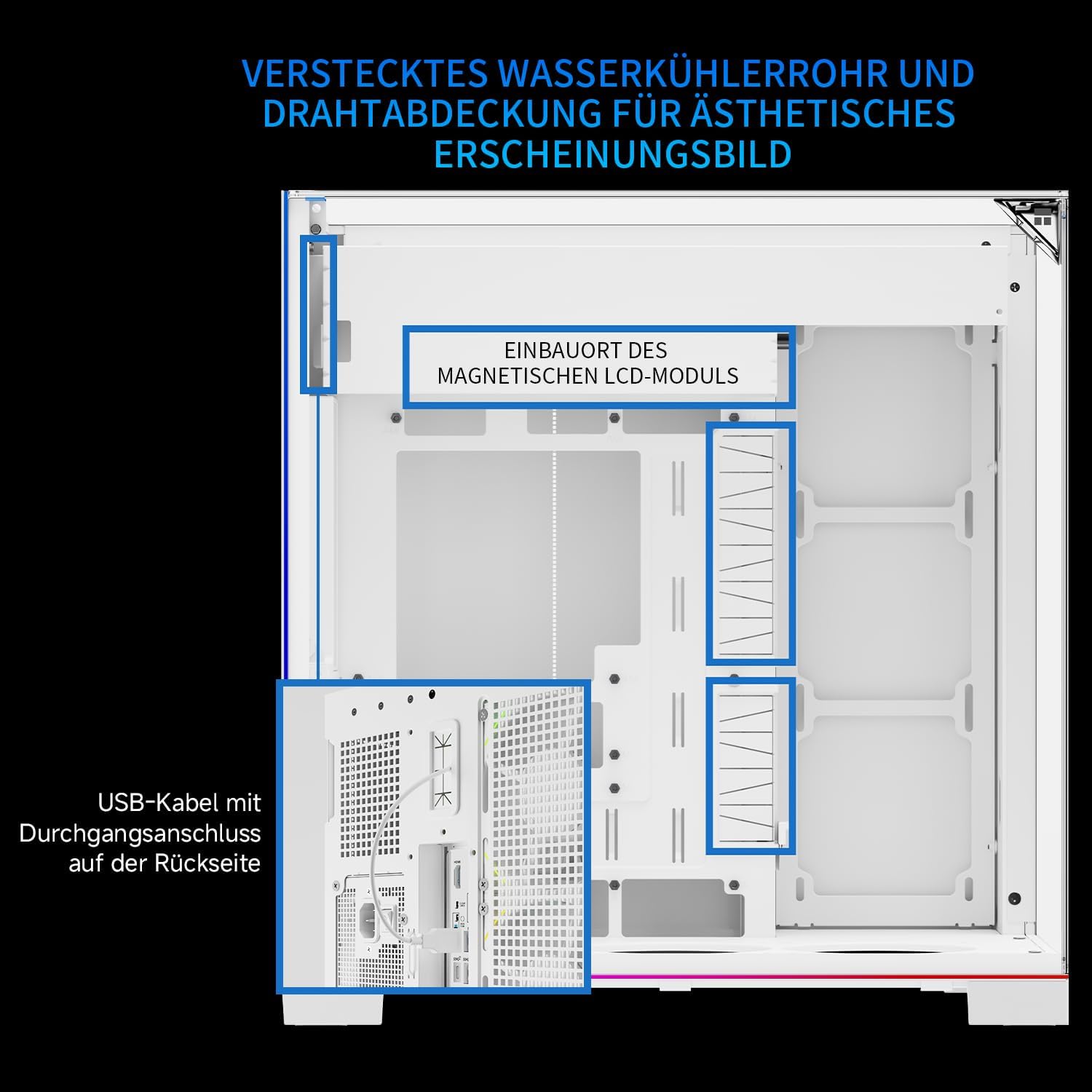 Thermalright TR A70 ARGB Blanco Caja de PC Modular Alto Flujo de Aire para un Rendimiento de refrigeración Superior Carcasa Robusta para Mayor versatilidad de Juego/renderizado Diseño de Tira de 7