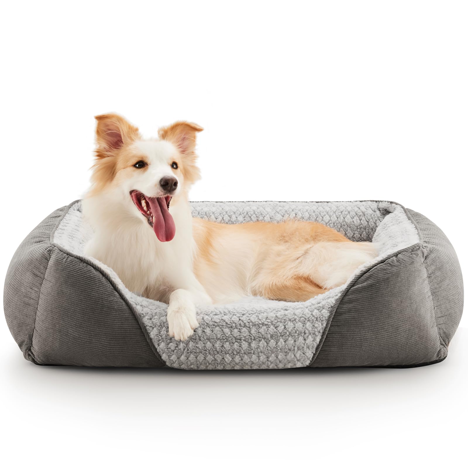 Heymamba Medium Dog Bed to Soothe/Stabilize Emotions, Machine Washable Dogs Sofa Bed and Dog Beds, Dogs Bed Medium with Soothing Function for Dachshund/Border Collie, 66x55x21cm