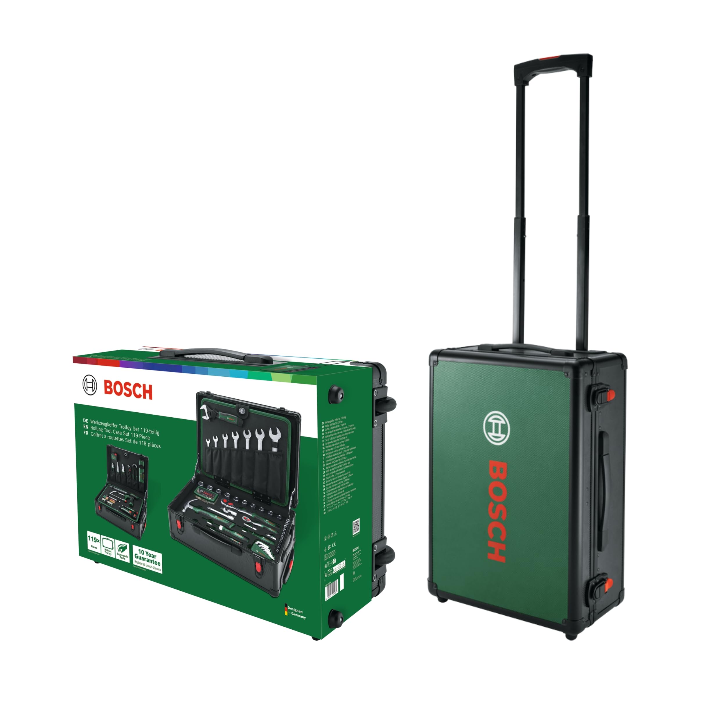 Bosch Mallette à outils roulante 119 pièces (accessoires à main)