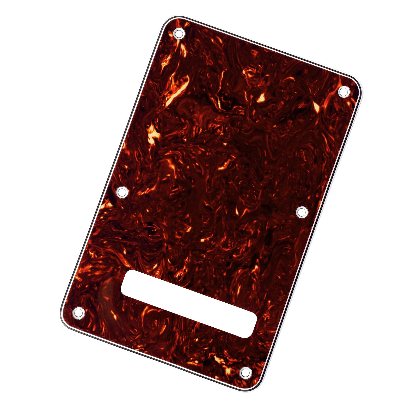 Banworks Electric Guitar 4 Ply Backplate 6-Hole Trem Tremolo Cover for USA/Mexican Standard Strat ST JT/HGB-01 Dark Brown Tortoiseshell - Image 4