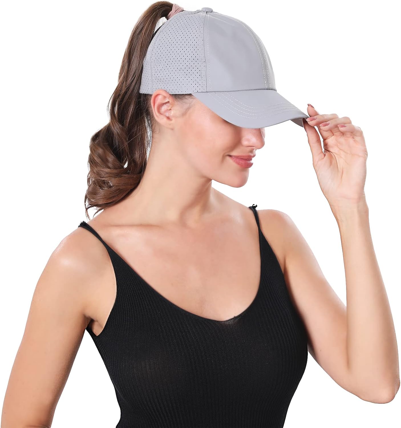 ZTL Women's High Ponytail Baseball Cap Performance Running Hat Quick Dry Mesh Sports Cap Unstructured Dad Trucker Hats image 5
