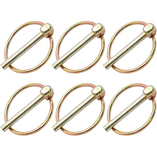6PCS 4.5mm(3/16") Lynch Pin Assortment Kit with Ring, for Farm Tractors, Trailers, Trucks, Lawn Mowers & Equipment Attachments