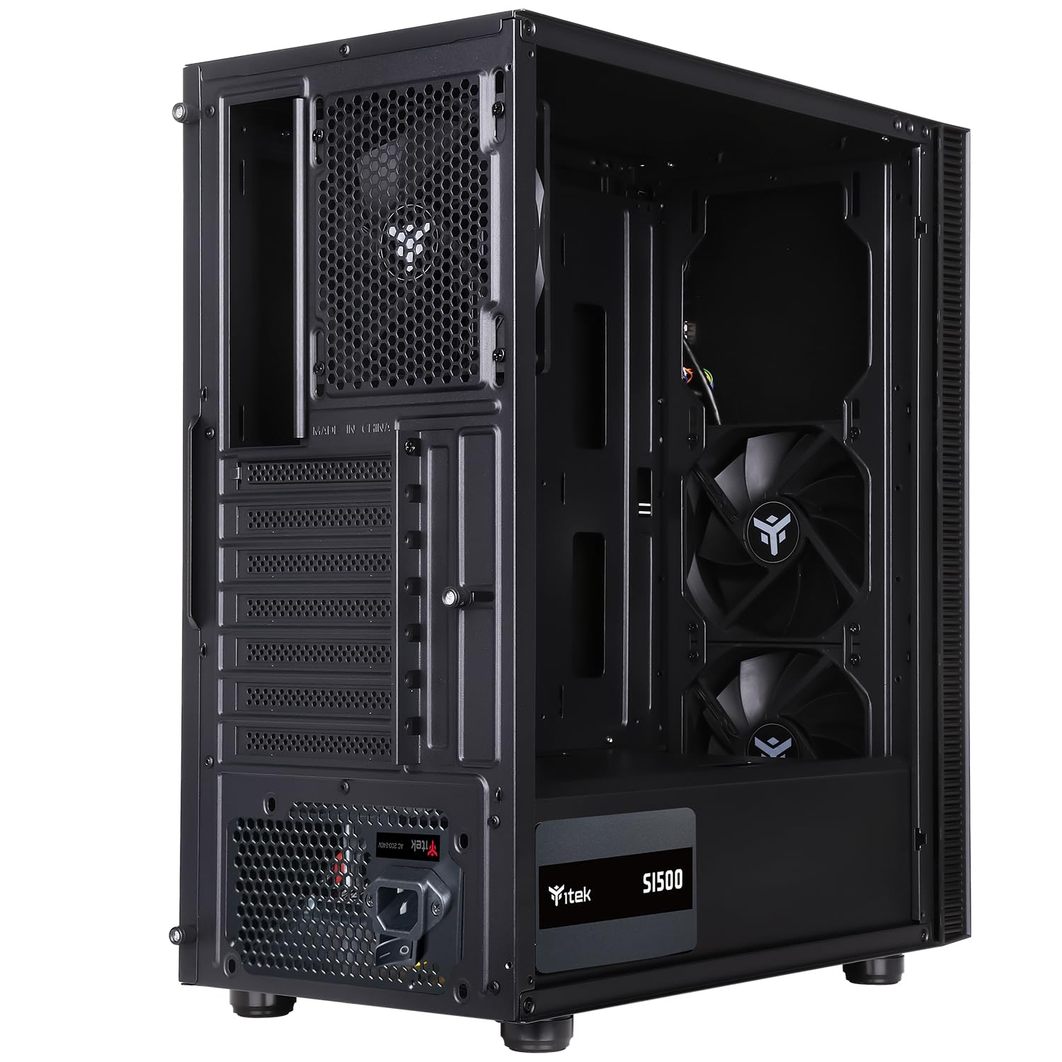Itek Case SYLENT 03NP - Silent Middle Tower con PSU 500W 80+ Eff. - 2xUSB3-3x12cm fan - rivest. Fonoassorbente