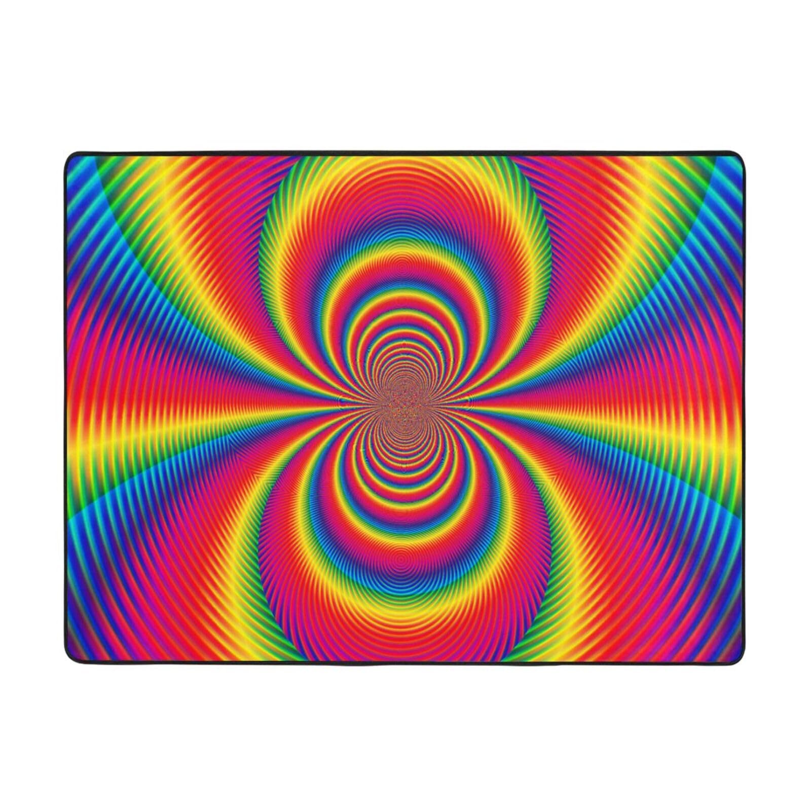 Tapis moderne antidérapant en flanelle douce multicolore pour salon 160x122 cm