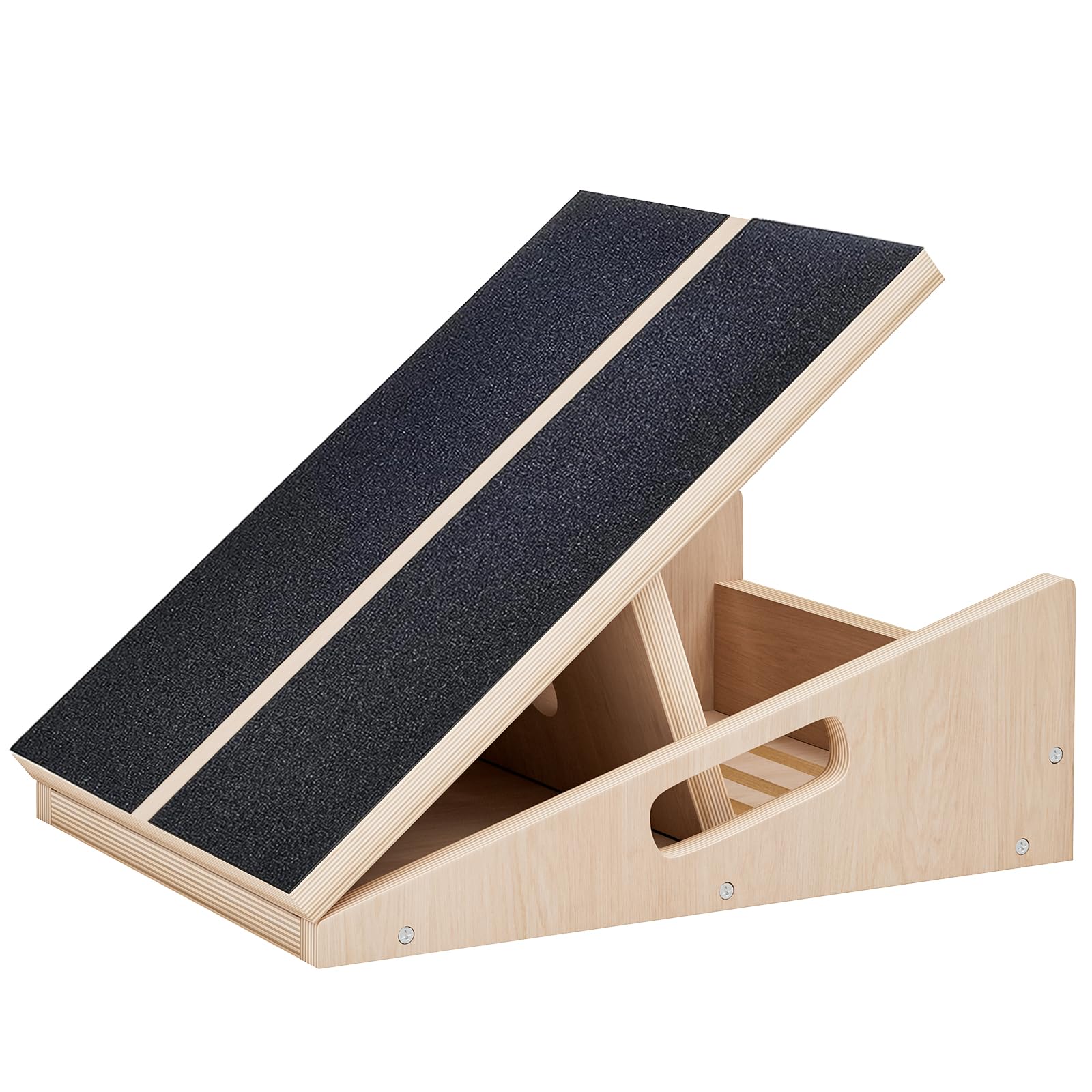 TEMI Calf Stretcher Slant Board - Professional Incline Board for Calf Stretching Heavy Duty, Adjustable Wooden Stretch Wedge Board for Foot Ankle, Achilles, Knee and Calf Stretching Exercise