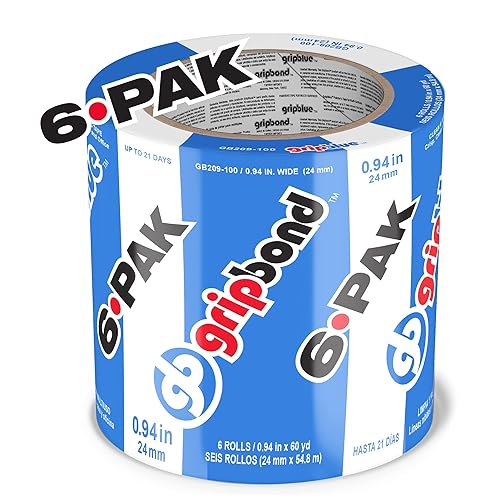 Miniatura 16 de Blue Painters - Cinta adhesiva de 2 pulgadas de ancho, a granel, 24 rollos de cinta adhesiva, "grado profesional", produce líneas exactas en paredes