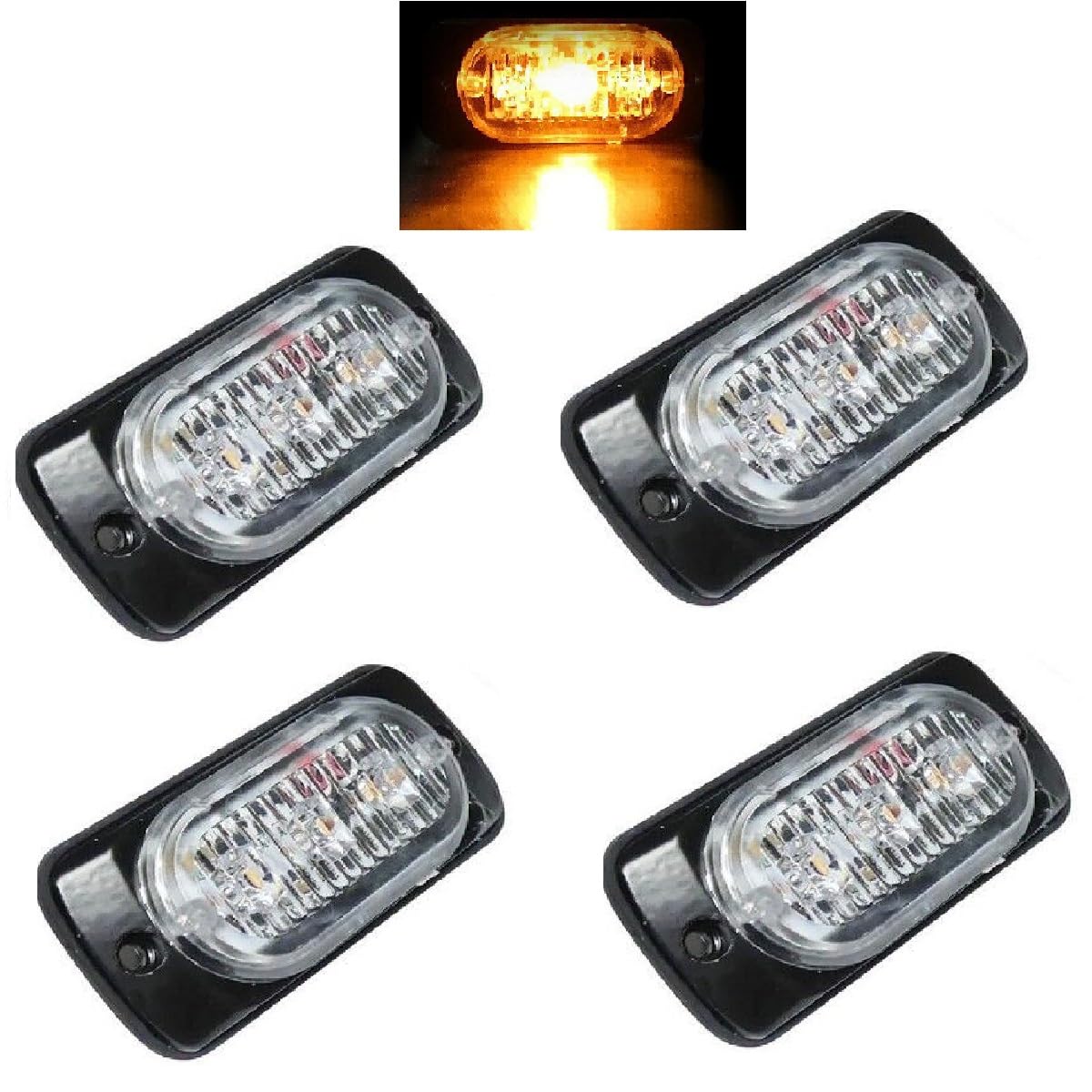 Lot De 4 Lampes De Secours LED 12V Orange - Autonet - Avec Contrôleur Et Télécommande - Neuf