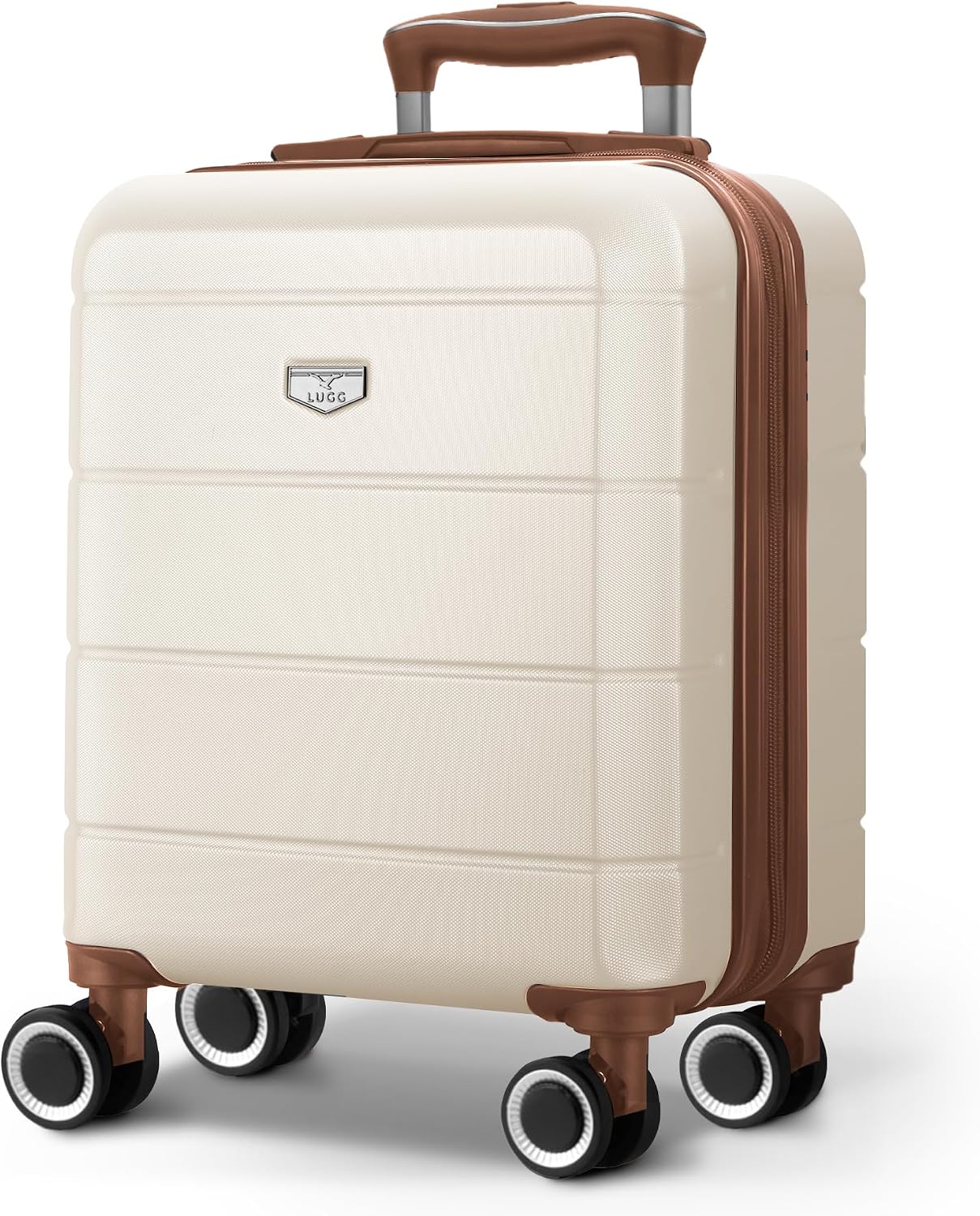 Lugg 15 Inch Jetset Lightweight Travel Cabin Bag Carry On Approved Suitcase ABS Shell Protection Water Resistant & Safe Locking System Easyjet Free Under seat Luggage (45x36x20cm)