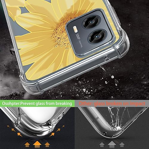 Miniatura 4 de Osophter Funda para Moto G 5G 2023, Motorola G 5G 2023 para mujeres y niñas, diseño floral con protector de pantalla, absorción de golpes, funda de