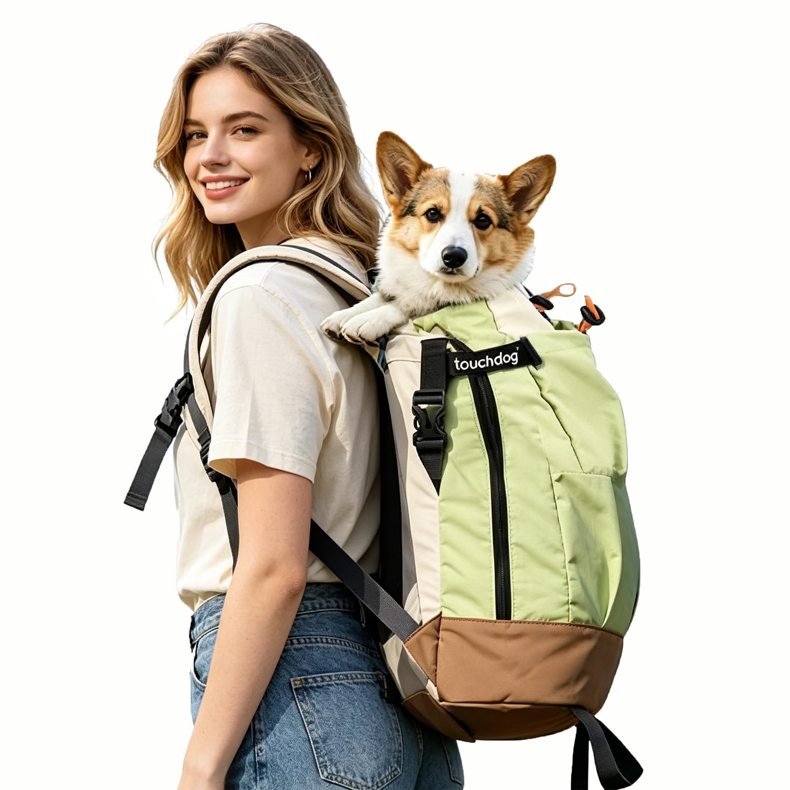 Galatée Borsa Da Viaggio Per Animali Domestici, Zaino Impermeabile e Traspirante, Borsa Portatile Con Fondo Ammortizzante e Design Anti-Fuga(Verde)