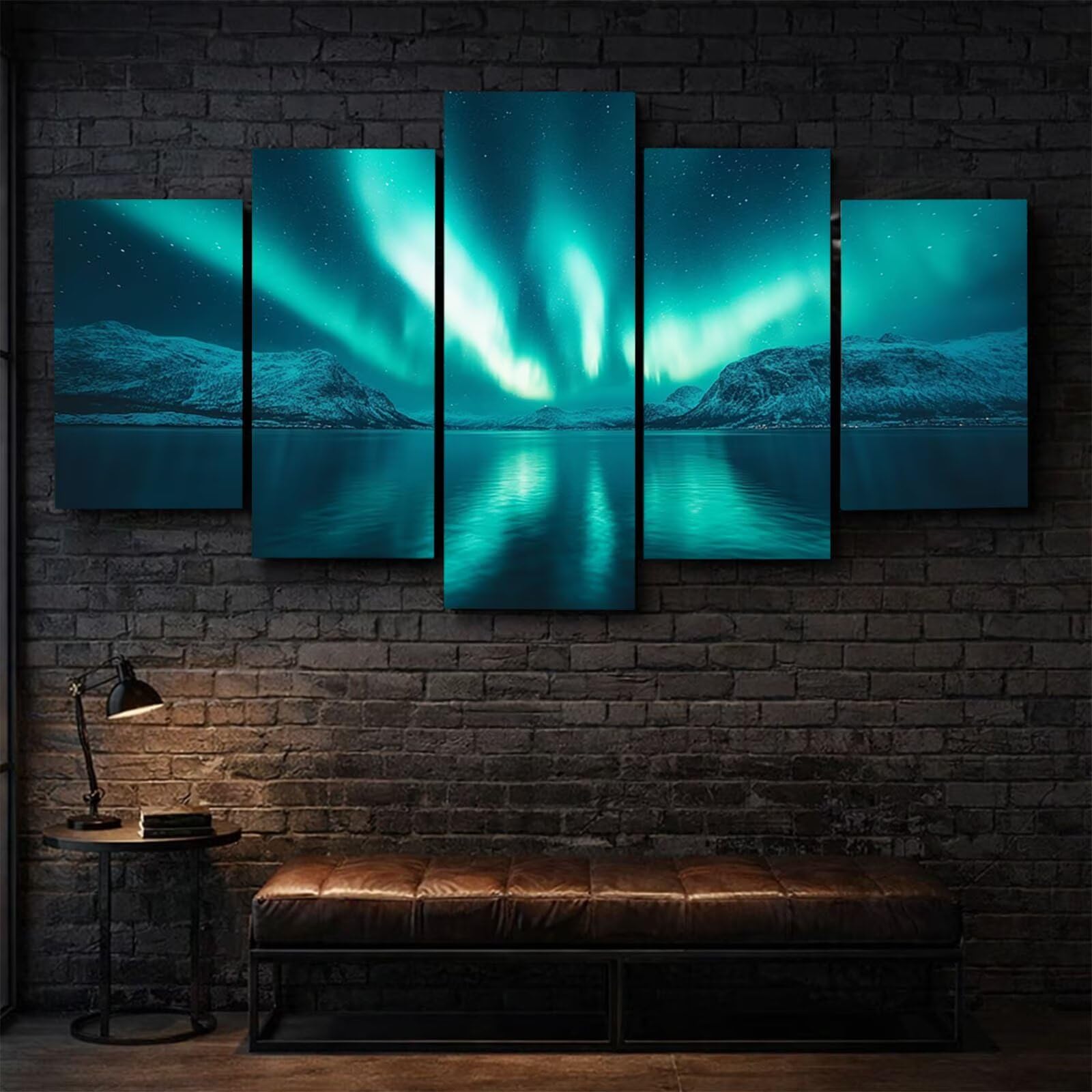 5 Pack Leuchtend Malen Nach Zahlen Erwachsene Aurora Drei Größen YCBZ-5635 | DIY Set Erwachsene mit Pinselset Acrylfarben Set Fünf Leinwand zum Bemalen Sternenhimmel Deko Wohnzimmer Geschenke für Frauen