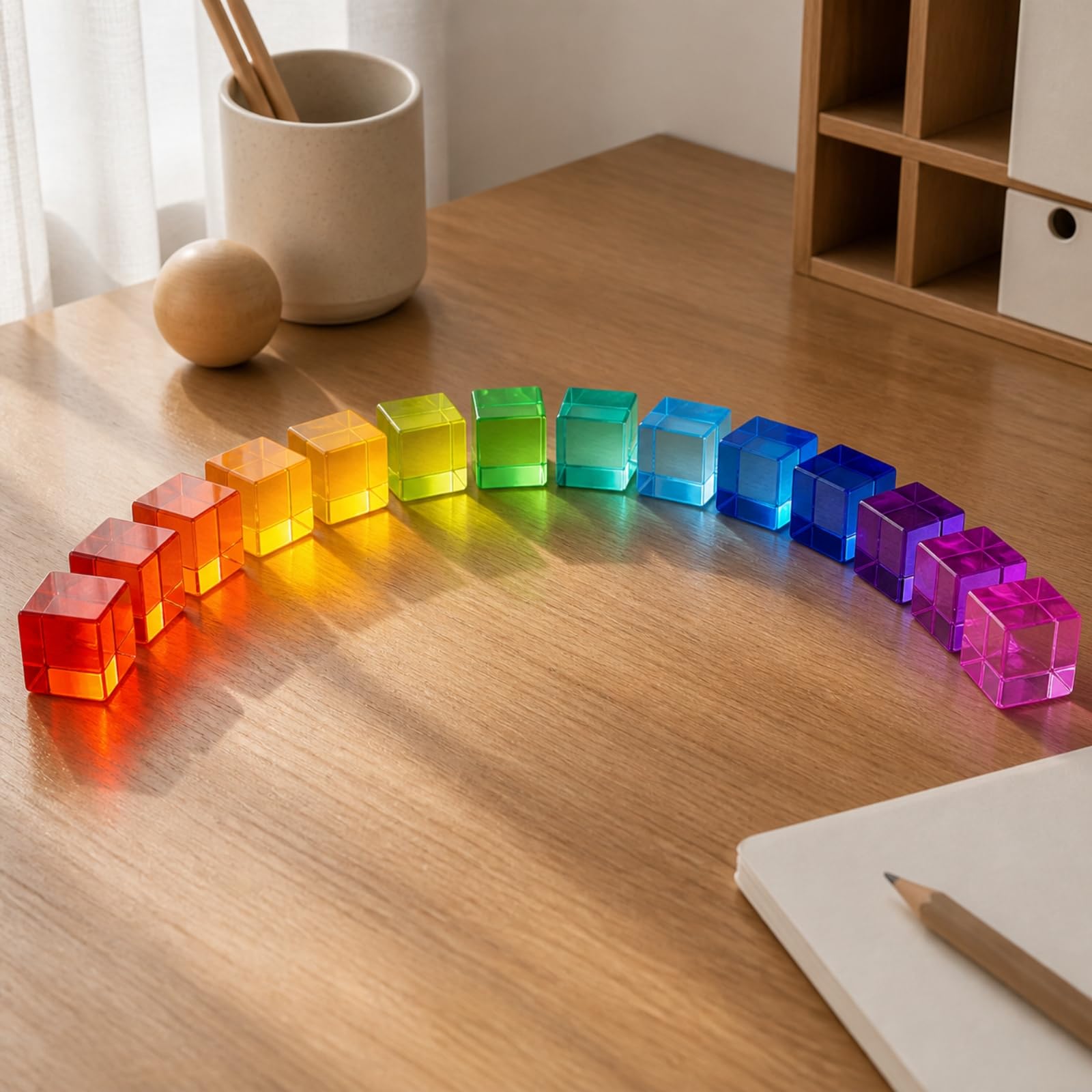 20 Pezzi Cubo da Costruzione in Acrilico | Superficie Liscia e brillan, Non Elettrico, Giocattolo, per Aula Scolastica, Bambini e Bambine