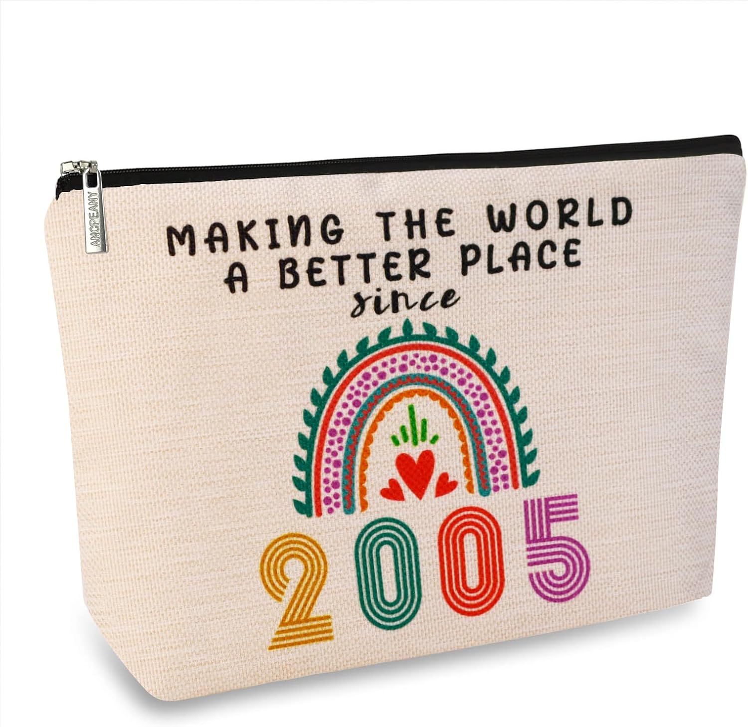 ancpeany 2026 Happy 21st Birthday Gifts for Her Makeup Bag, 21st Birthday Decorations for Her, Women, Girls, Friends, Daughter, Christmas, 2005 Cosmetic Travel Pouch 21 Year Old Birthday Gift Ideas