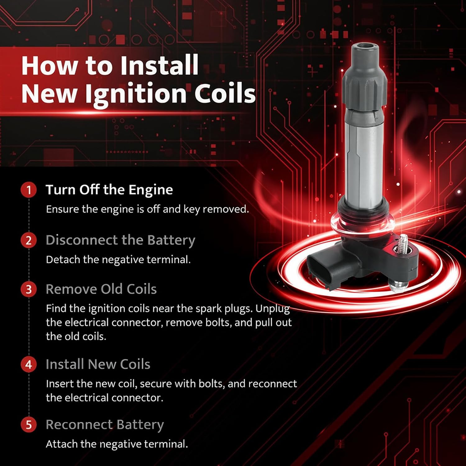 Ignition Coil Packs Set of 4 Compatible with 2007 2008 2009 2010 2011 2012 2013 Nissan Altima Versa Sentra Rogue Cube NV200 2.5 1.8 1.6 2.0 L4 - Replaces UF549