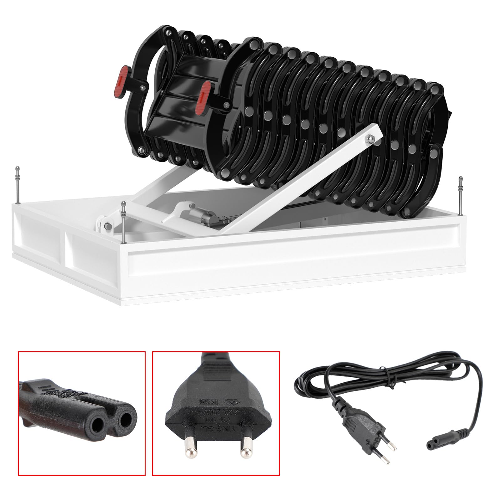 Elektrische Dachbodentreppe aus Aluminium, Klappbar 70x100 cm, 9,5 Fuß mit Fernbedienung, Deutscher/Europäischer Standardstecker