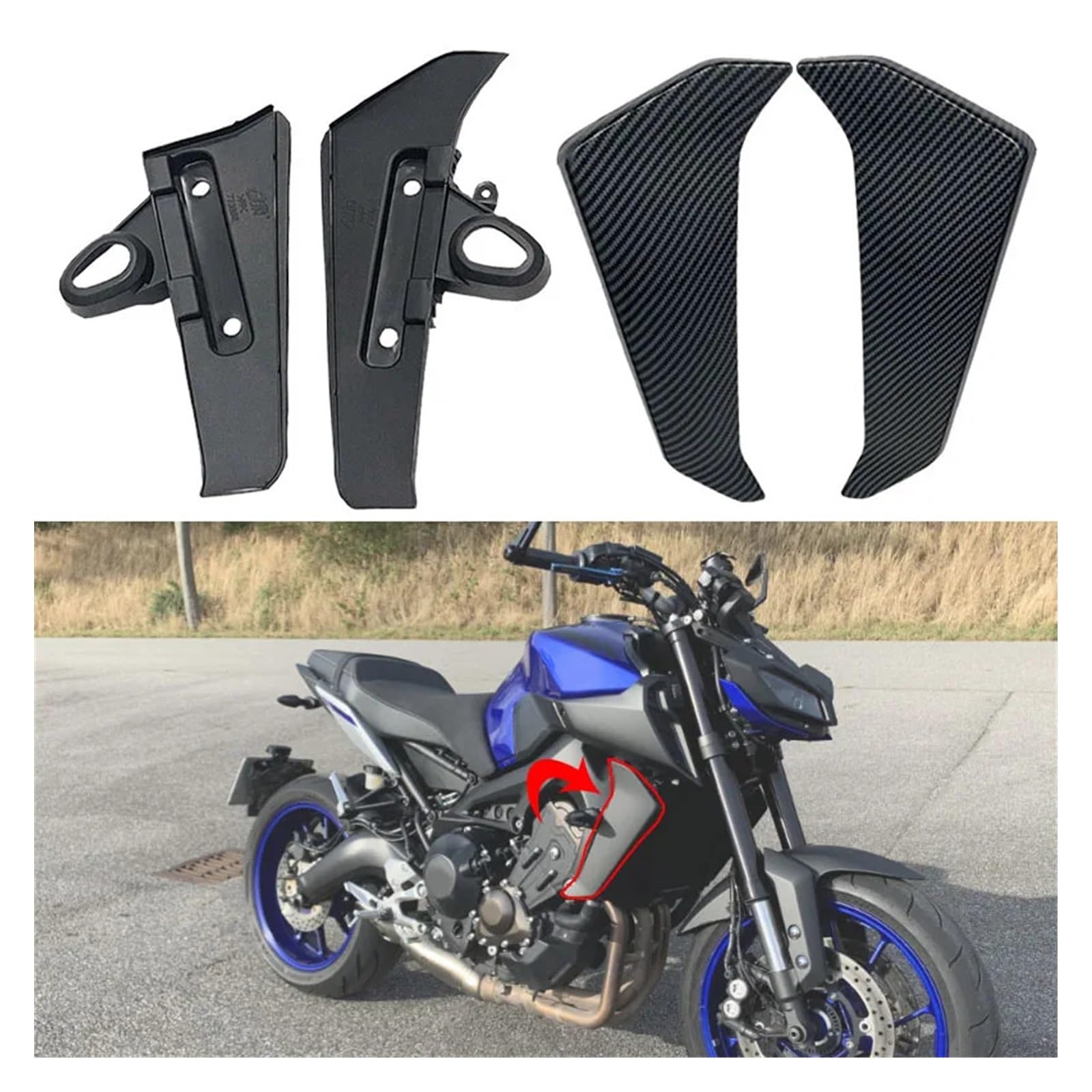 Amazon.co.jp: オートバイアクセサリーラジエーターサイドパネル