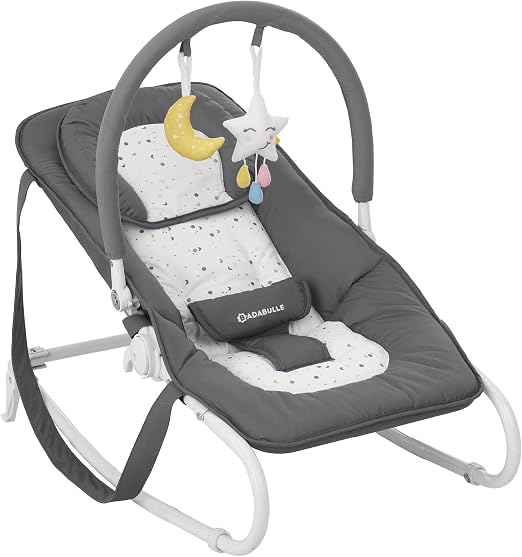 Badabulle Transat Easy Moonlight Inclinable 5 Positions avec Balancelle Manuelle