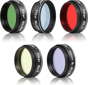 Alstar Telescope Filters 1.25" Telescope Moon Filter, 4 Color Filter Kit
