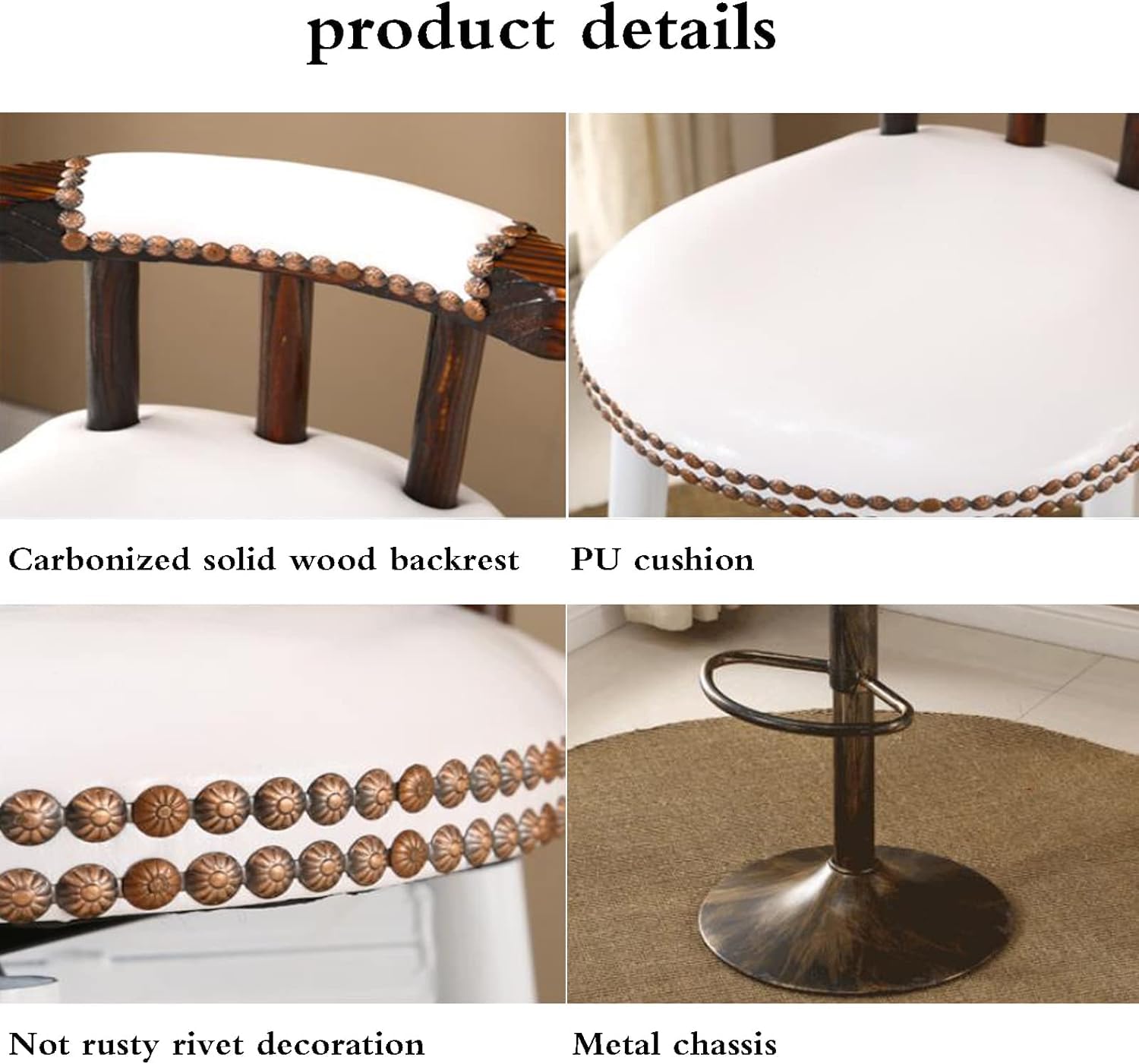 Amazon｜ハイスツール回転バーチェア高さ調節可能60-82cmカウンター