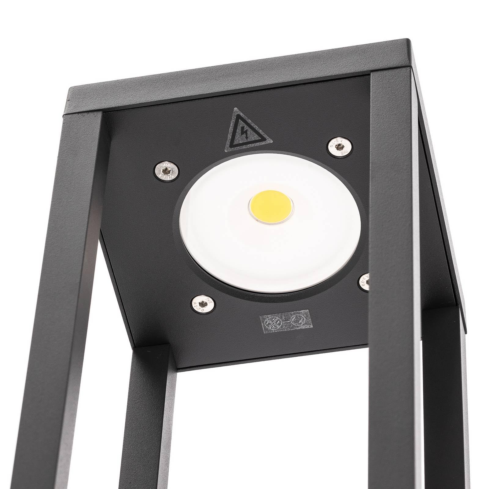 Lampada LED da esterni 'Carlota' (Moderno) colore Grigio, in Alluminio (1 luce, lampadina inclusa) di Lucande | lampioncino, paletto luminoso, lampada da viale, lampione