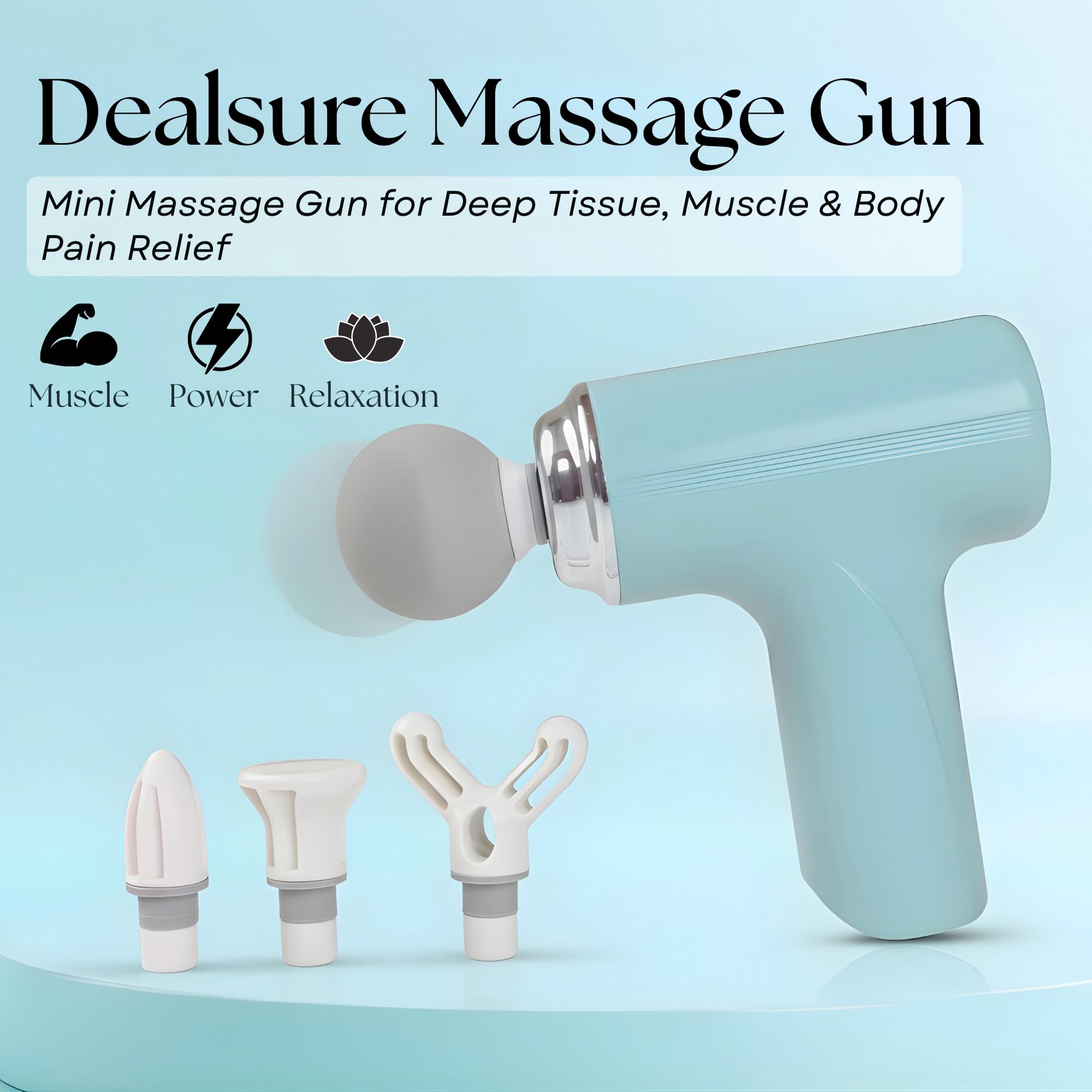 Dealsure Massage Machine for Body Pain – Mini Massage Gun for Deep Tissue, Muscle & Body Pain Relief – Handheld, Battery Powered Massager for Neck, Shoulder, Back, Foot (Multicolor) 1
