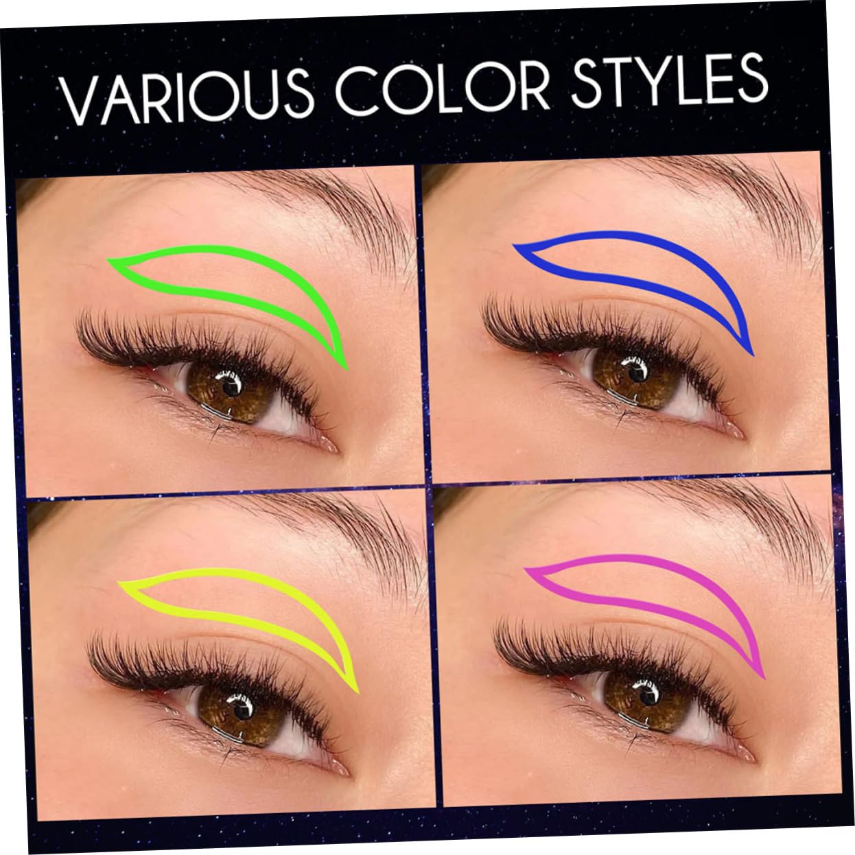 minkissy 20sets Adesivi Eyeliner Colorati Autoadesivi Per Makeup Professionale Leggeri e Portatili Per Eventi e Serate Speciali