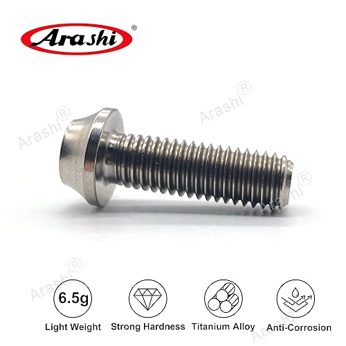 Miniatura 4 de Arashi Tornillos universales para montaje de motocicleta, tornillos de aleación de titanio M8x25mmx1.0.984 in paso hexagonal Allen Socket Head Pack
