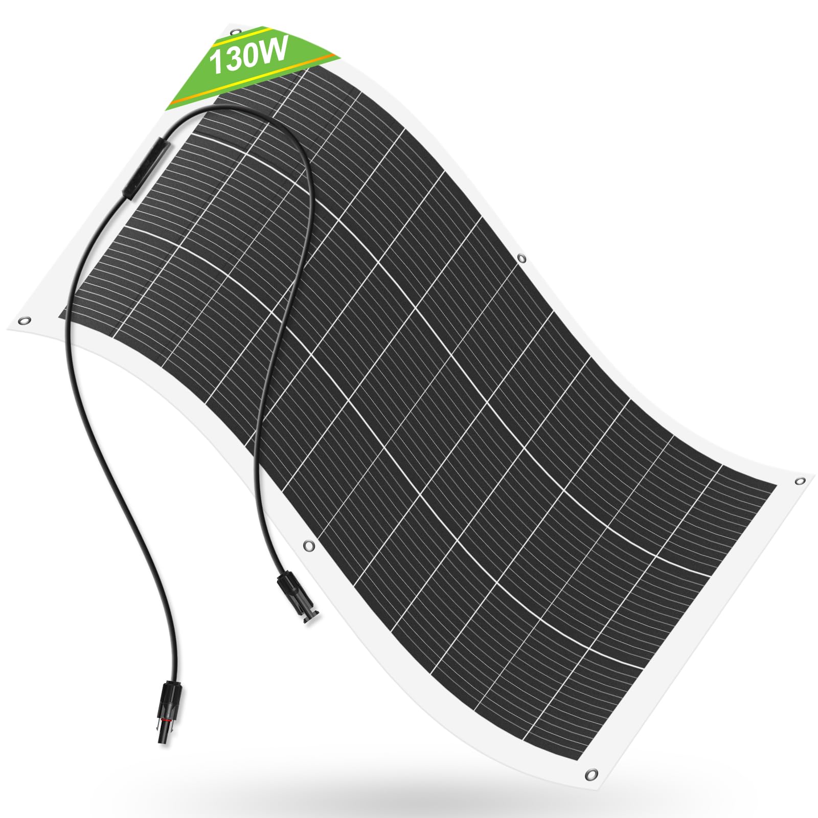 ECO-WORTHY 130 Watt 12BB Flexible Solar Panels,23.5% High-Efficiency Waterproof Monocrystalline