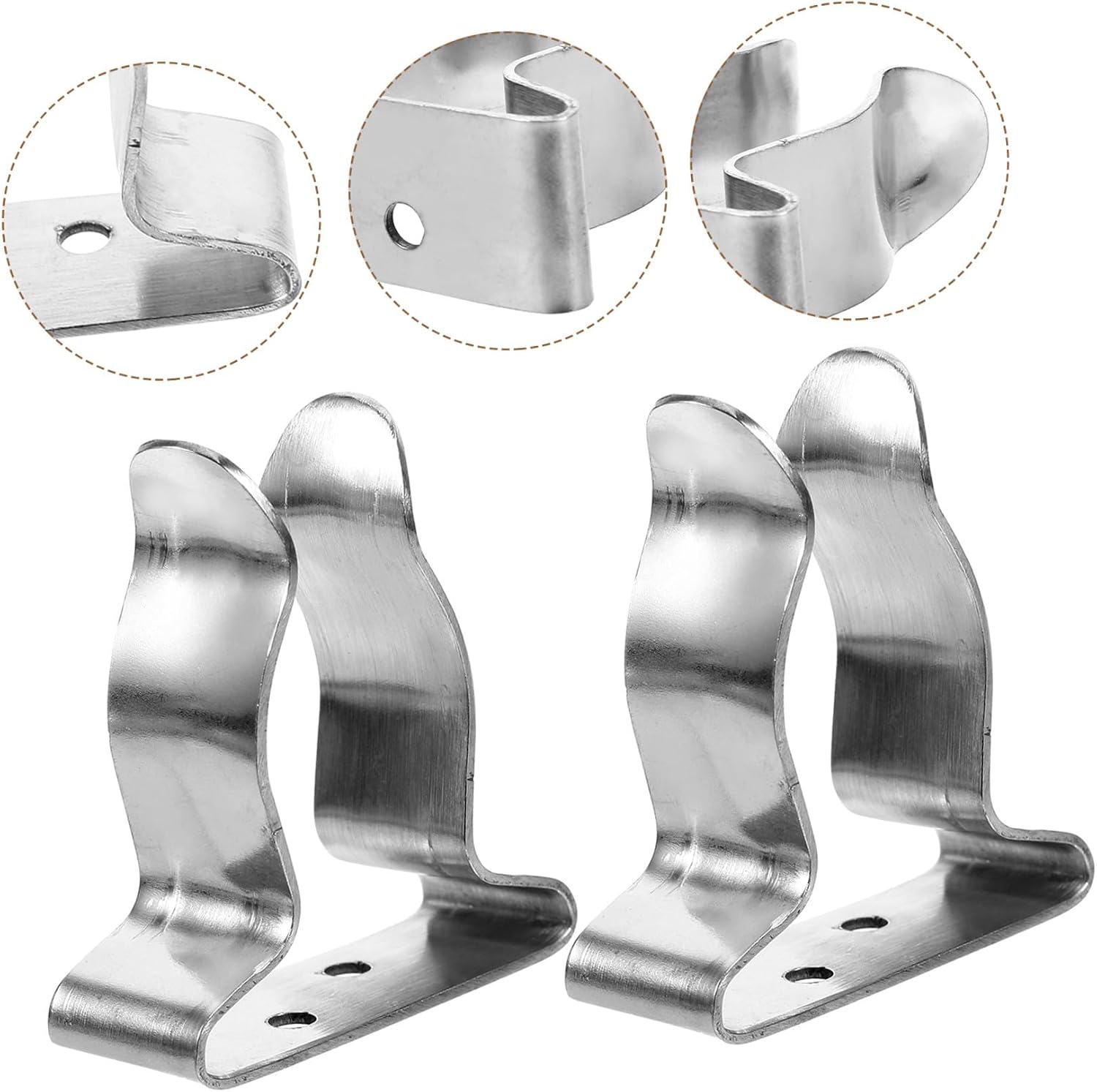 2pcs Kayak Paddle Clip Stainless Steel 304 Sturdy Fixed Paddle Buckle with Screw Universal Holder for Canoe and Boat Kayak Accessories Outdoor Water Sports