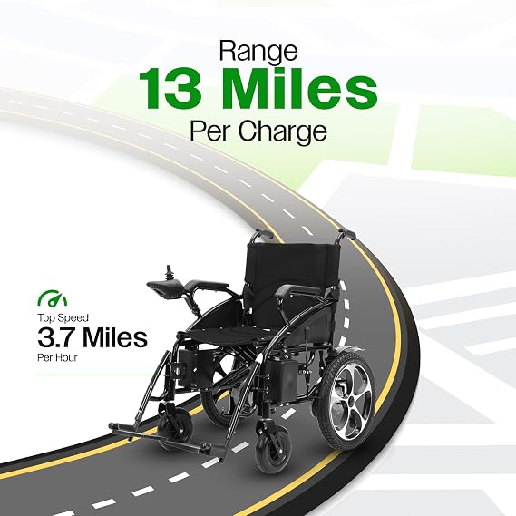 Culver Artemis All Terrain Electric Wheelchair Heavy Duty, Foldable Electric Wheelchairs for Adults, Power Wheelchairs for Seniors, Silla de Ruedas para Adultos Electrica Black