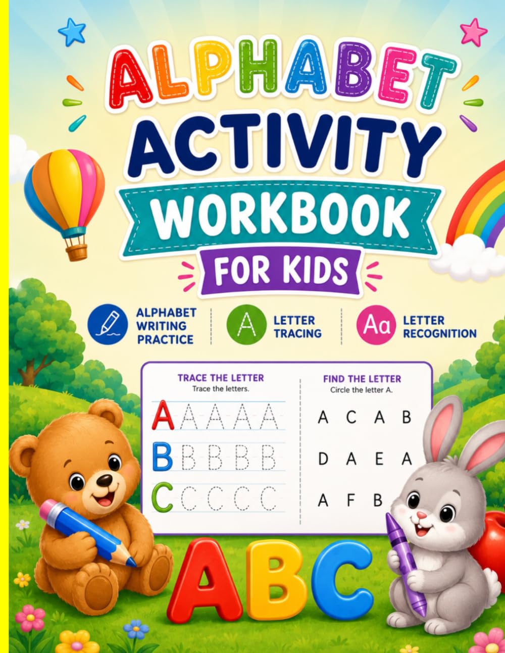 Alphabet Activity Workbook For Kids Kindergarten: Writing Practice Letter Recognition Tracing