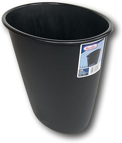 Sterilite Black 10119012 - Cesta de basura de 1.5 galones, 1.5 galones