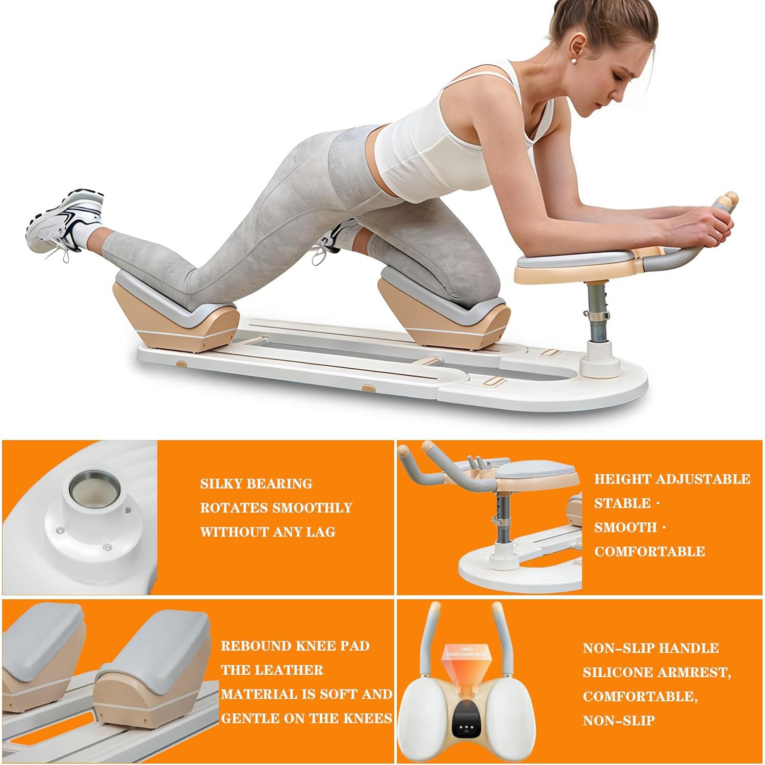 Spine Twist & Stretch Trainer for Home Gym - Spinal Support Machine with Phone Holder for Abdominal Workout, Waist Toning And Leg Stretching Waist Toning And Leg Stretching