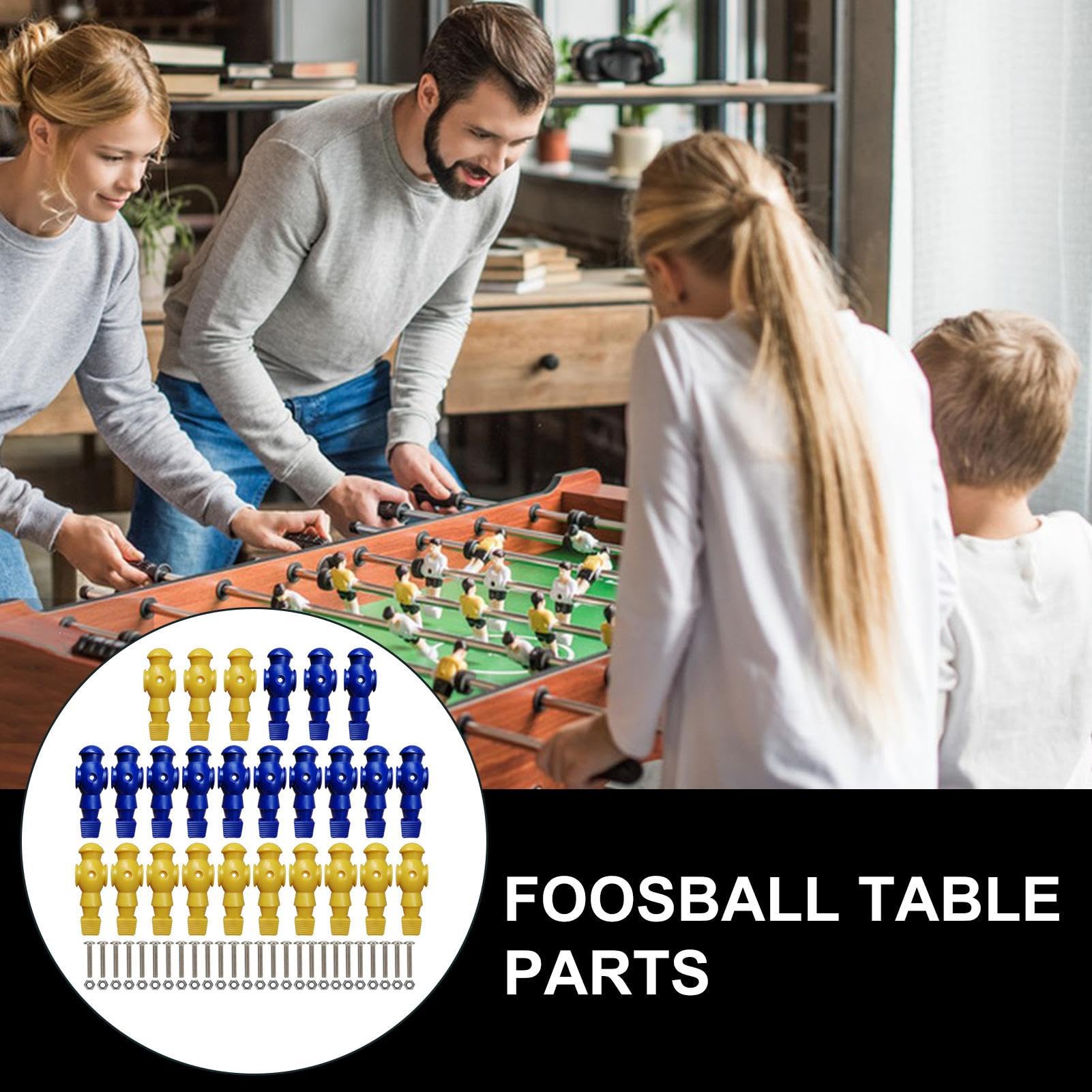 Foosbal Men – Résine 25 x 20 x 9 cm 26 pièces | 2 joueurs de baby-foot de table | Pièces de rechange avec vis pour réparation et jeu