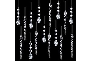 Qunclay Clear Teardrop Ornaments, Set of 24