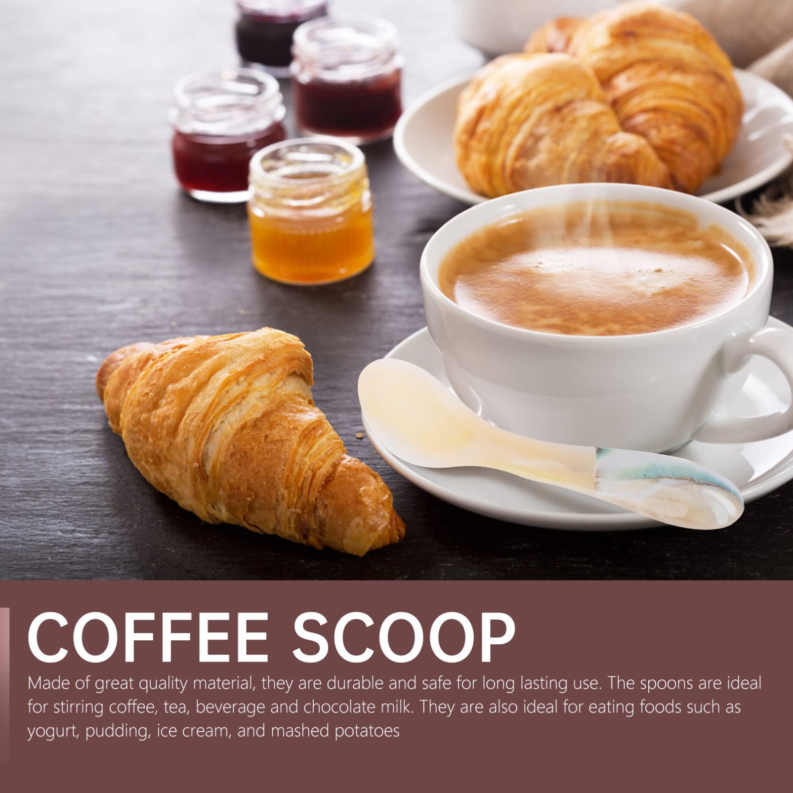 MAGICLULU 2 Set Di Cucchiaini Da Caffè A Conchiglia Delicati Cucchiaini Per Cucchiaini Per Mescolare La Zuppa Materiale Per L'ora Del Tè 2 Pezzi*2