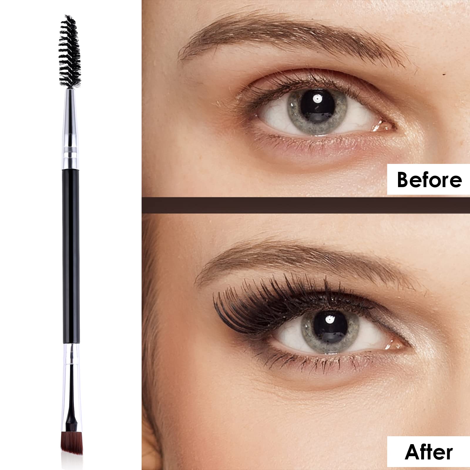 Spanking Eyebrow Brush Double Angled Eye Brow Brushes Ultra Thin Eyebrow Brush Professional Spoolie Brush Makeup Tool for Women Girl Makeup Artist Stylist 2