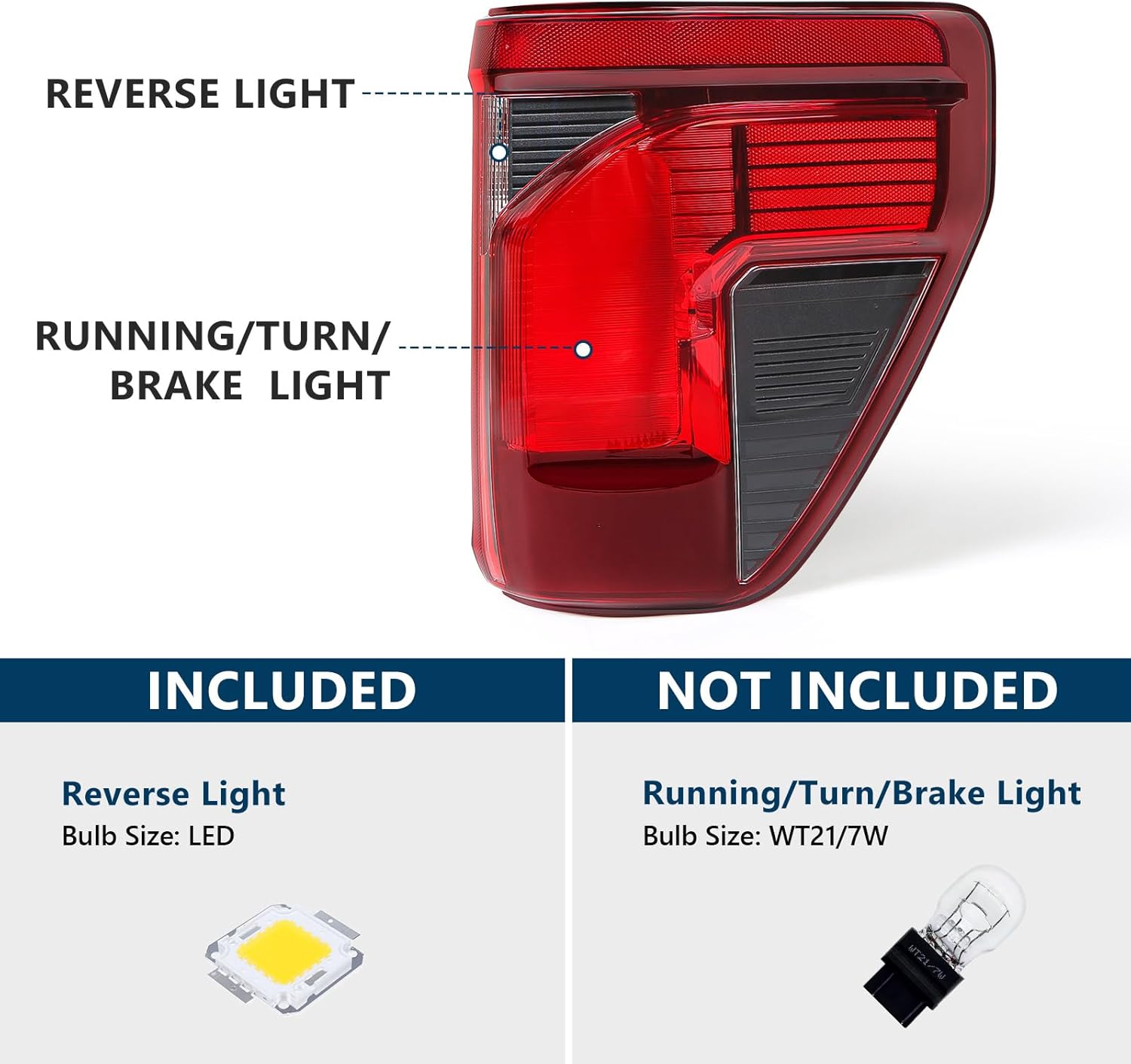 2024-2025 Halogen Tail Light for Ford F-150 Rear Lamps W/Blind Spot （Module NOT Included） Right Passenger Side RH RL3Z13404B