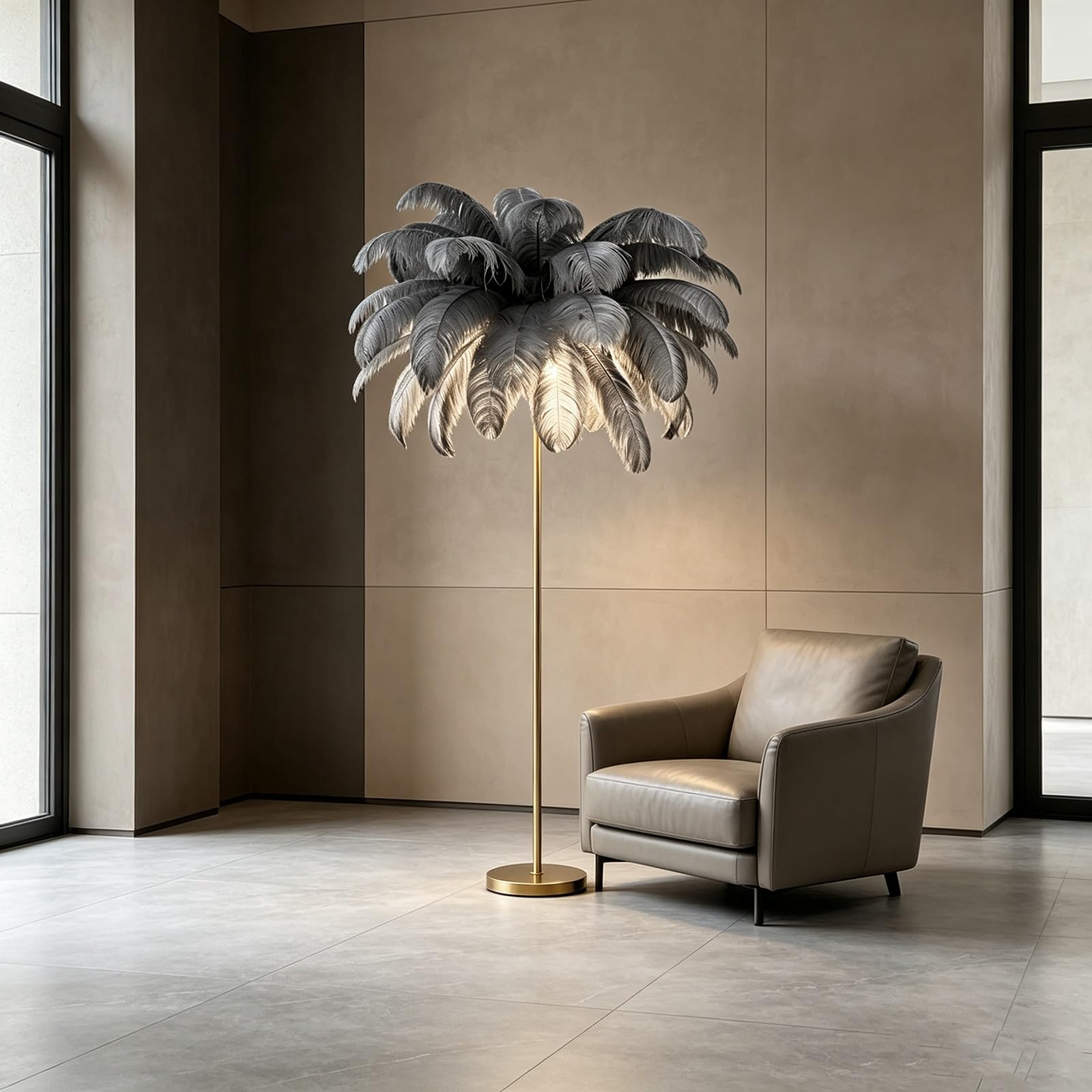 LCNDKF Detachable & Washable Feather Floor Lamp