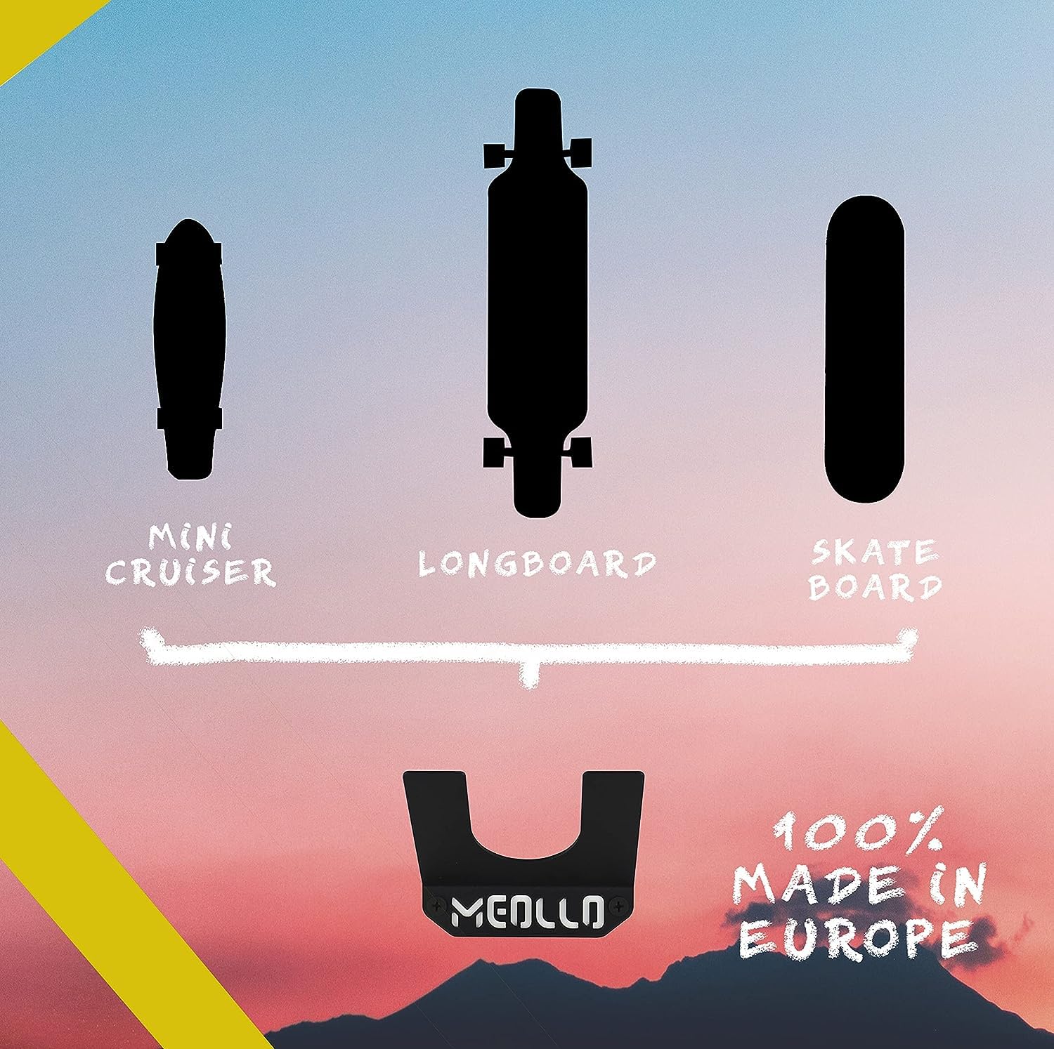 Support Mural pour Skateboard et Longboard (100% Acier)