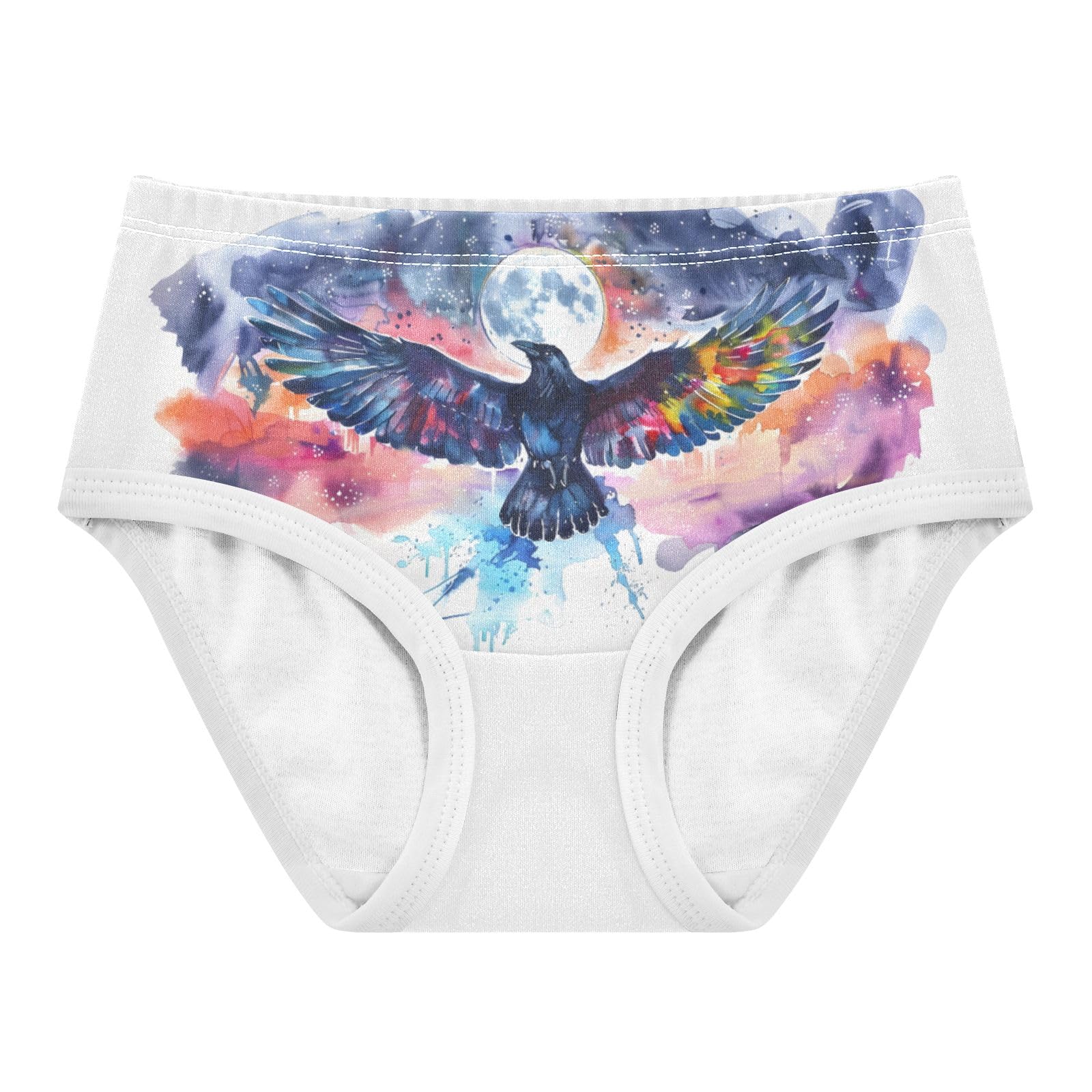 ALAZA Toddler Girls Cotton Hipster Underwear Soft Crow Sketch 2 Pack 2T