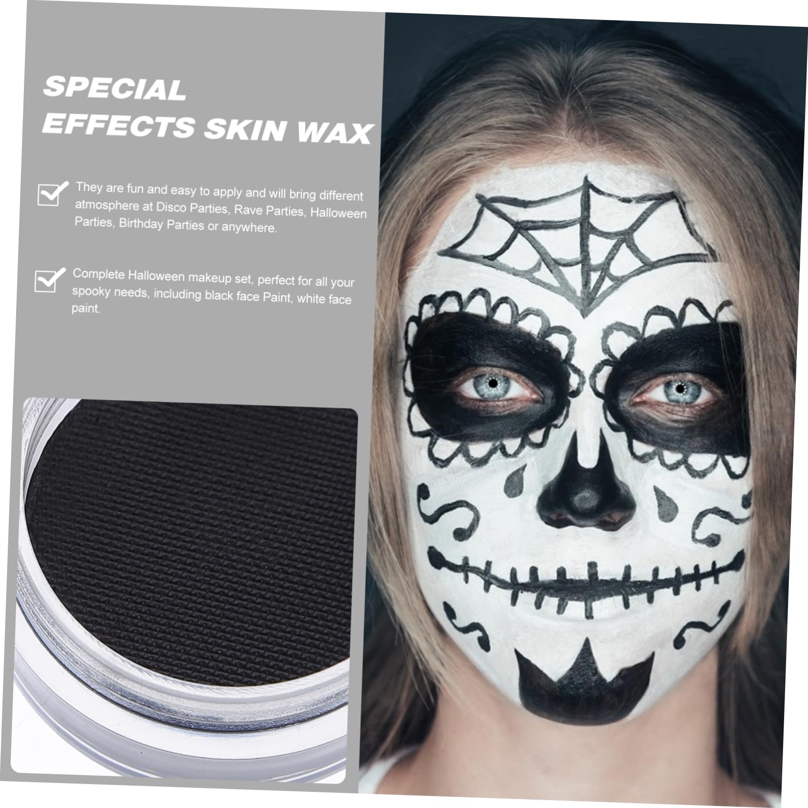 Angoily 6piezas Pintura Facial Para Halloween Maquillaje De Cosplay Cera De Maquillaje Para Efectos Especiales Pintura Facial Negro y Para Fiestas y Festivales
