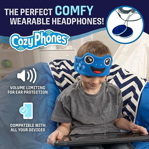 Miniatura 2 de CozyPhones Auriculares para niños, diadema para niños, bebés y niños pequeños de 1 a 3 años, accesorios de viaje elásticos y cómodos, inalámbricos,