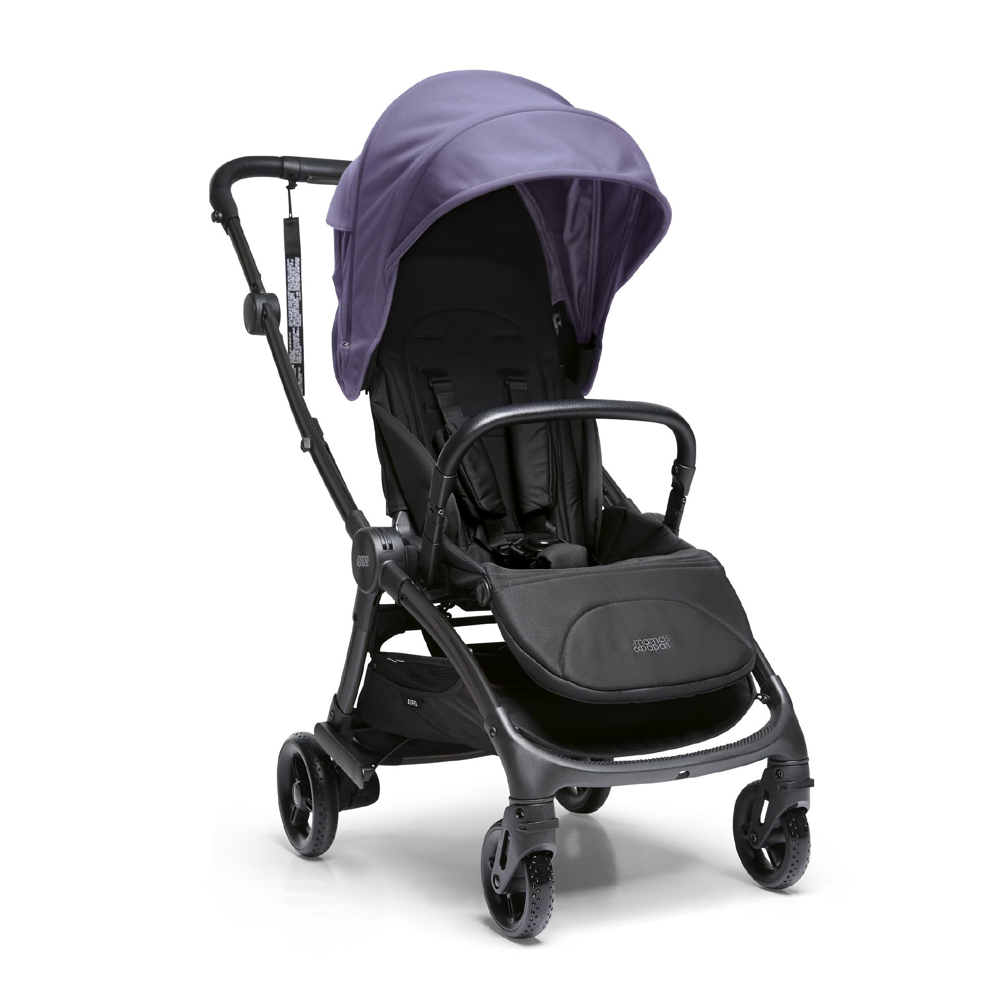 Mamas & Papas Airo Stroller, Buggy, Lightweight, One Handed Fold, Compact Storage, Lie-Flat Seat, 7.6 kg - Heather